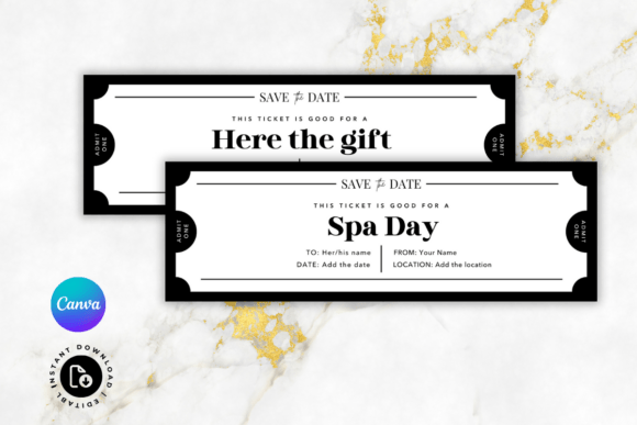Spa Day Gift Coupon Instant Download