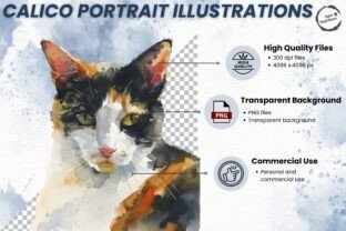 Tri-Color Calico Portrait Bundle WOW! Graphic by Digital Print Charm ...