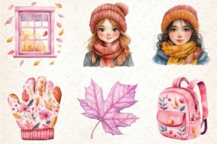 Watercolor Pink Fall Autumn Clipart Graphic by Rose Art · Creative Fabrica