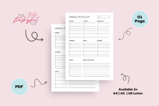 Weekly to Do List Printable PDF Graphic by The Stashyful · Creative Fabrica