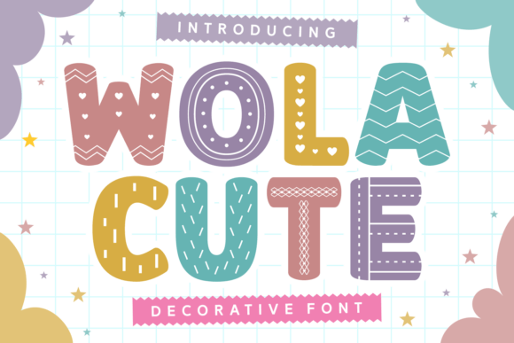 Preview specimen of Wola Cute decorative font