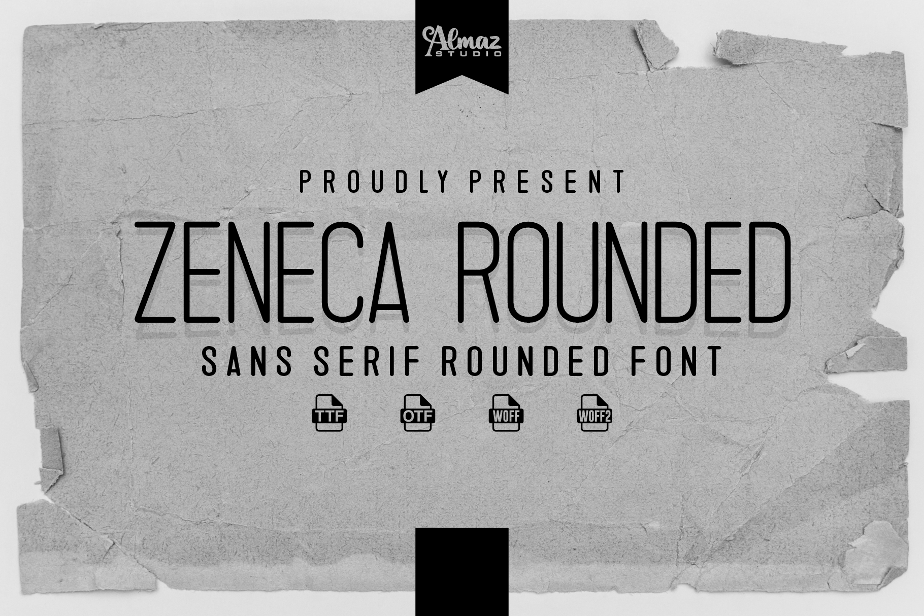 Zeneca Rounded preview, rounded sans-serif font for return address labels