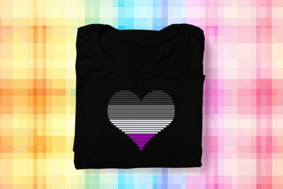 4 Color Striped Heart Embroidery