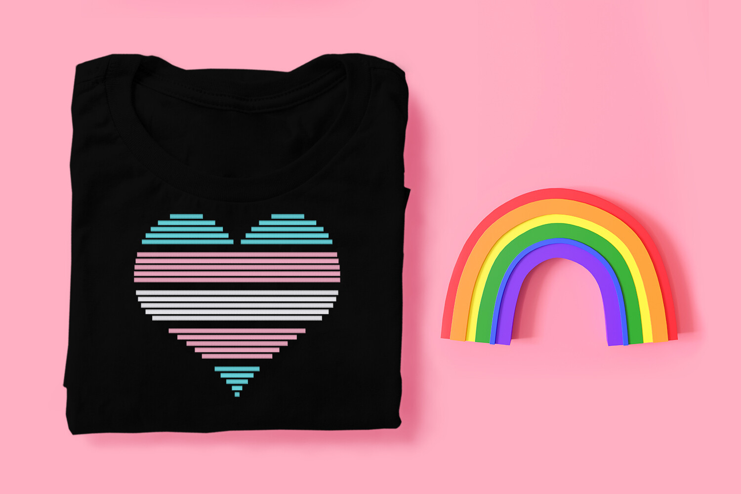 5 Color Striped Heart
