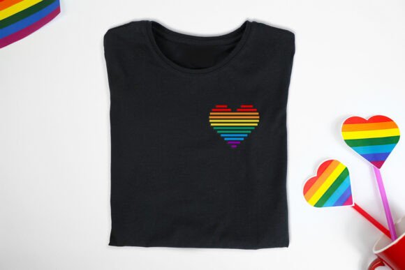 6 Color Striped Heart Mini