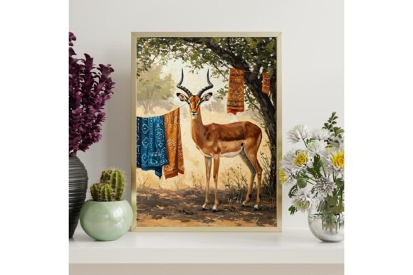 African Impala Tribal Printable Decor