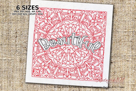 Beautiful Word Machine Embroidery