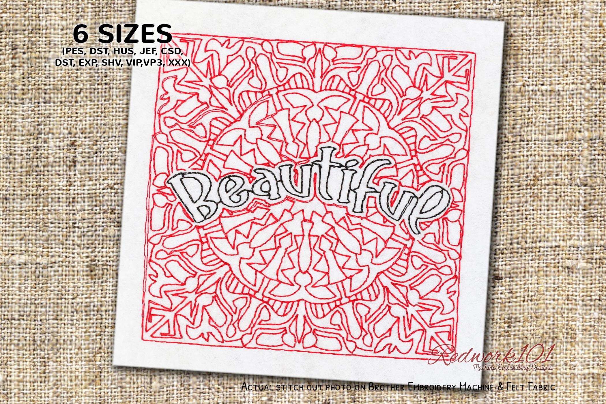 Beautiful Word Machine Embroidery