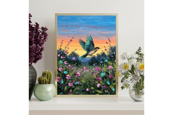Bluebird Sunset Wall Art Printable