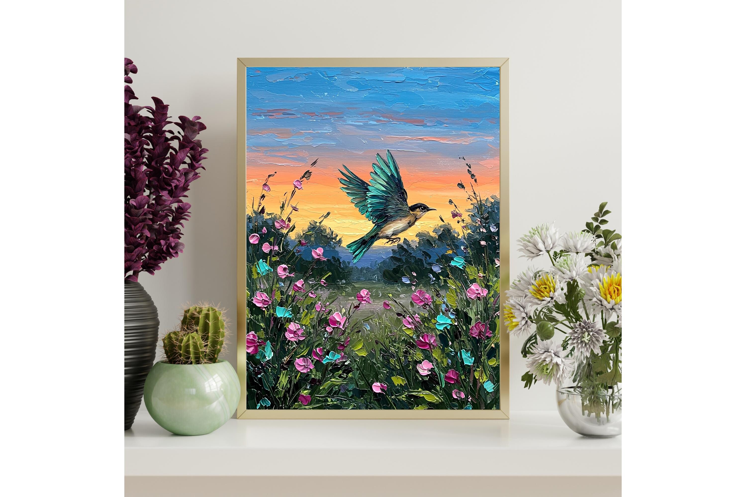 Bluebird Sunset Wall Art Printable