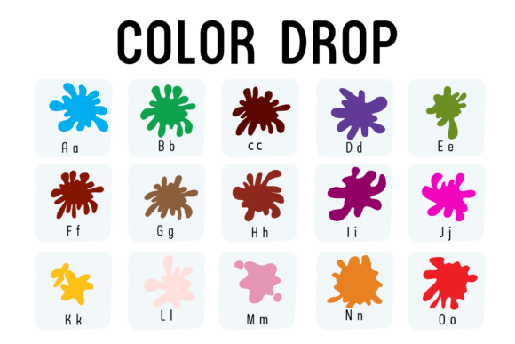 Color Drop Font PNG with transparent background - Preview 1