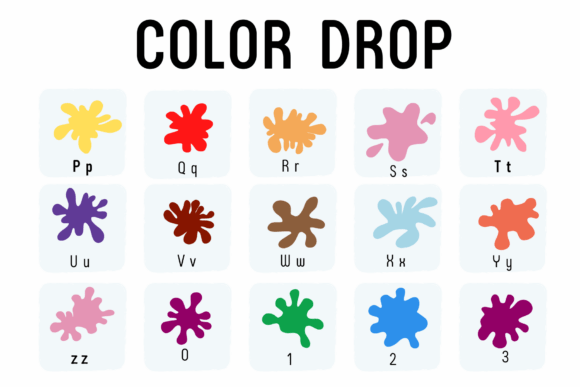 Color Drop Font PNG with transparent background - Preview 2