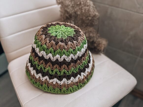 Crochet Pattern Raffia Bucket Hat PDF