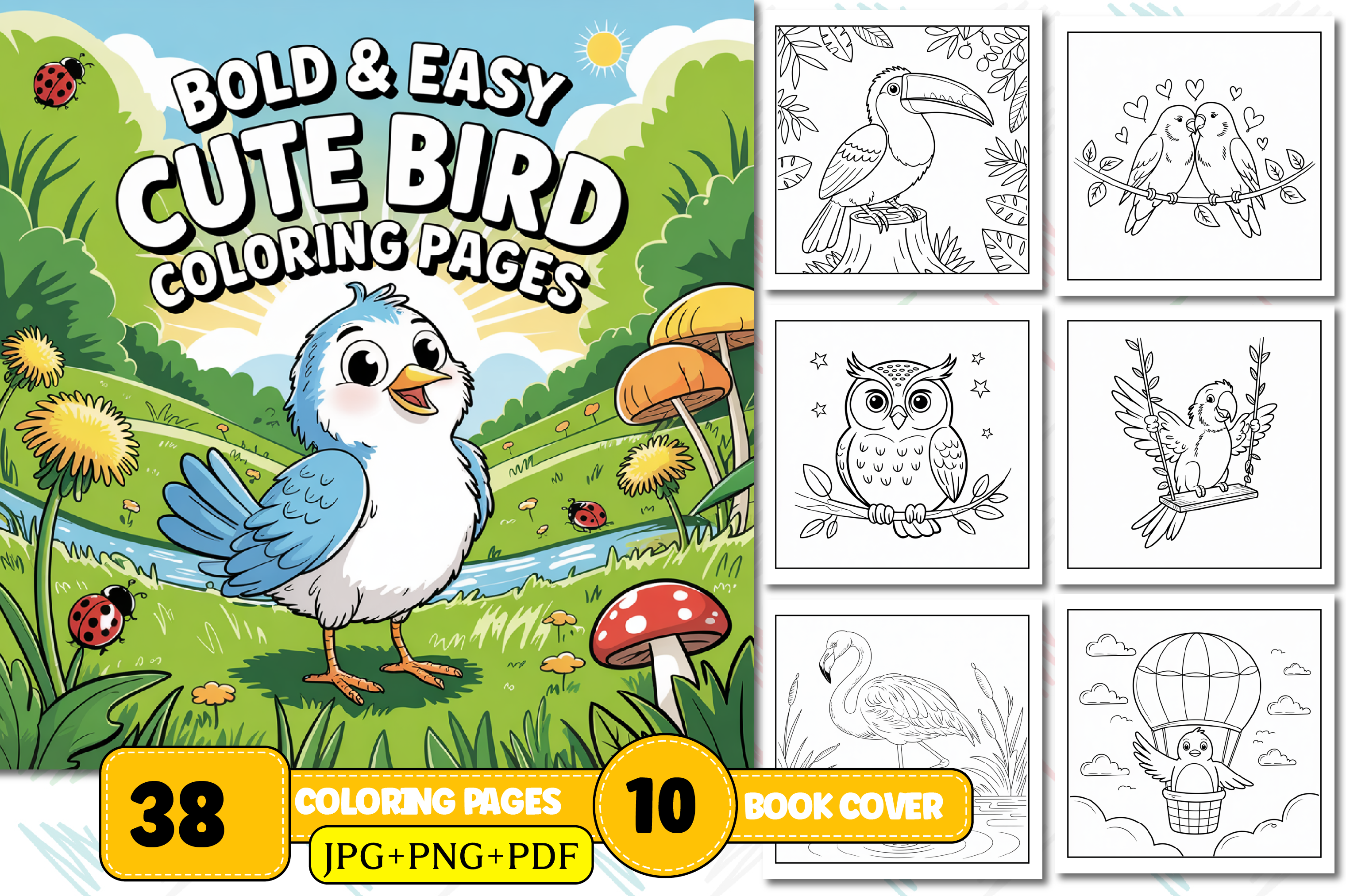 Cute Bird Coloring Book for Kids Graphic by Design Wave · Creative Fabrica