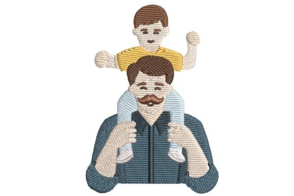 Dad Giving Child Shoulder Ride