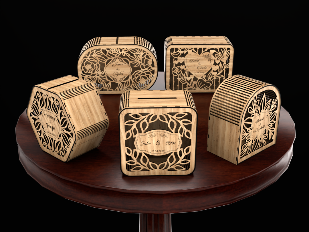 Elegant Wedding Card Boxes · Creative Fabrica
