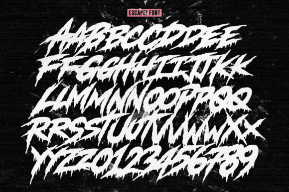 Escape! Font PNG with transparent background - Preview 5