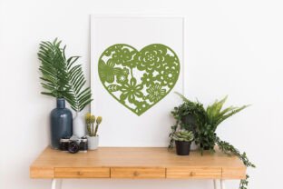 Floral Heart Frame Paper Cut Svg File Graphic by Mesha Creations ...