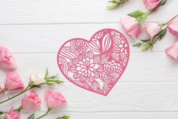 Split Floral Heart Frame Svg Cut File Graphic by Mesha Creations ...
