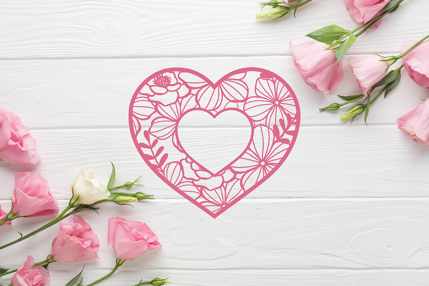Floral Heart Frame Svg File for Crafts Graphic by Mesha Creations ...