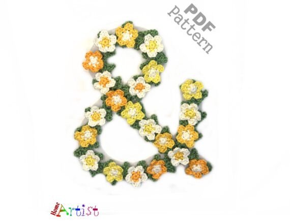 Floral Letter & Crochet Applique Pattern