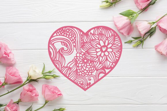 Square Floral Heart Frame Svg Cut File Graphic by Mesha Creations ...