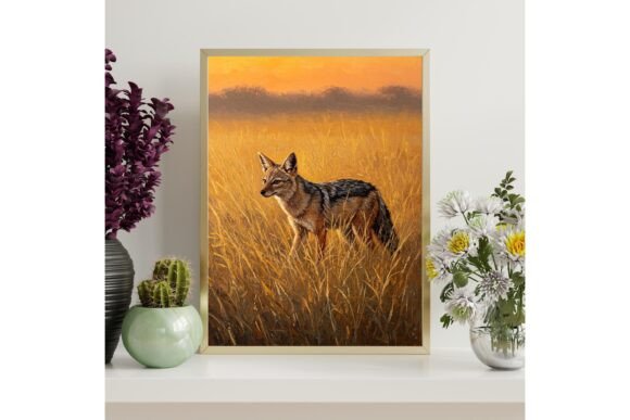 Golden Jackal Sunset Printable Wall Art