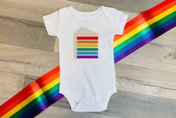 LGBT Rainbow Cake Mini Embroidery