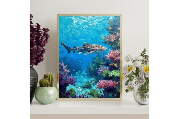 Leopard Shark Coral Reef Print