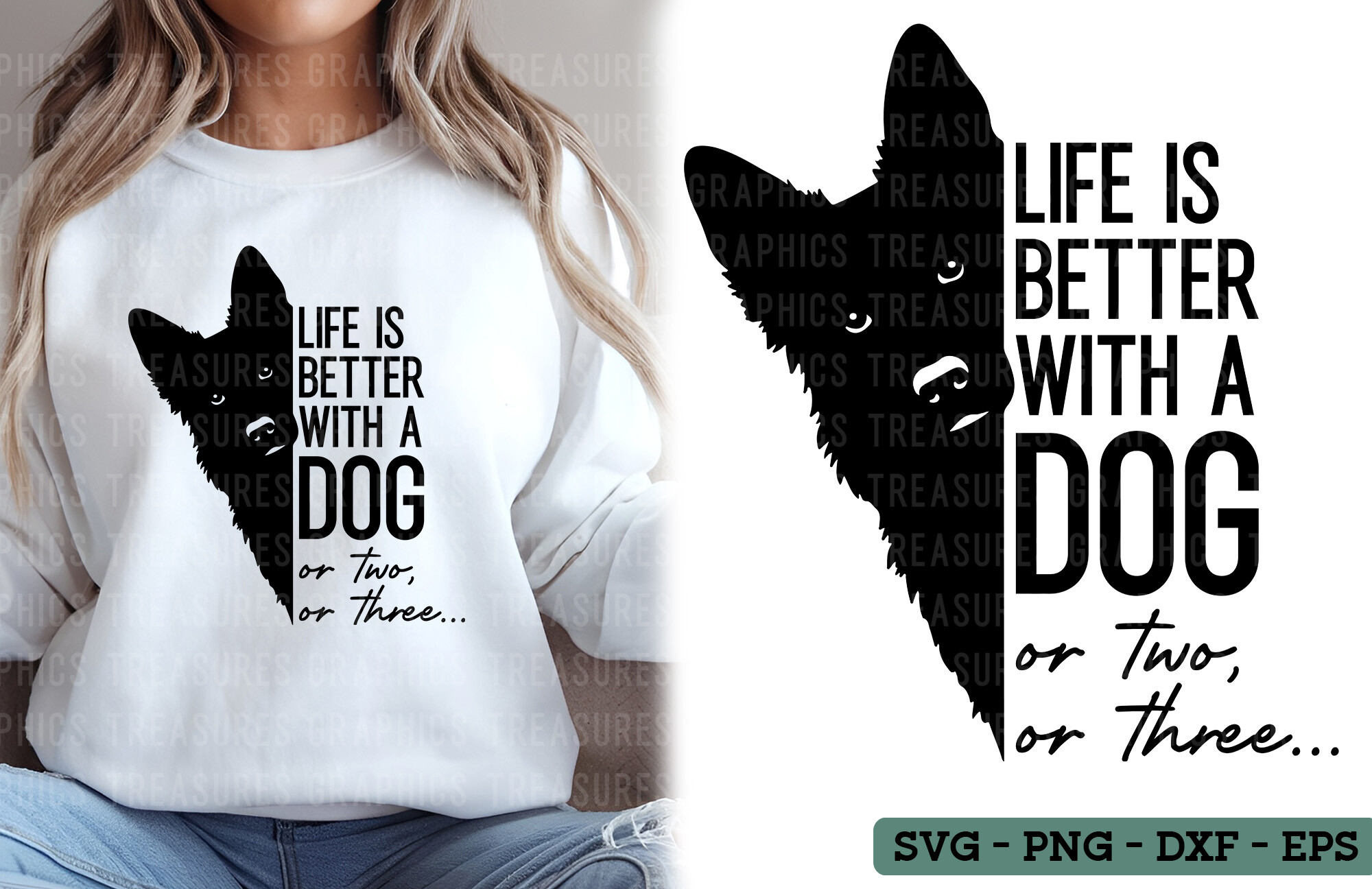 Life is Better with a Dog SVG Dog Mom Graphic by GraphicsTreasures ...