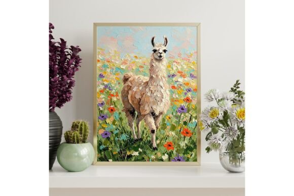 Llama Impasto Printable Wall Art