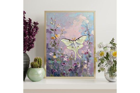 Luna Moth Floral Wall Art