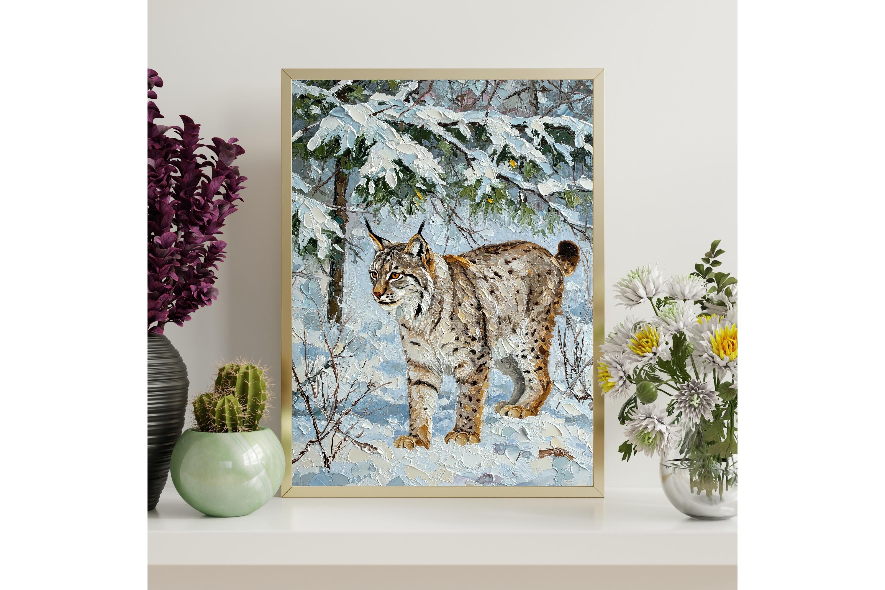 Lynx Winter Forest Wall Art