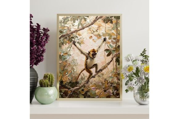 Macaque Monkey Printable Wall Art