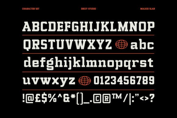Malkie Slab Font PNG with transparent background - Preview 3