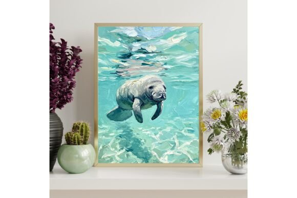 Manatee Ocean Wall Art Printable