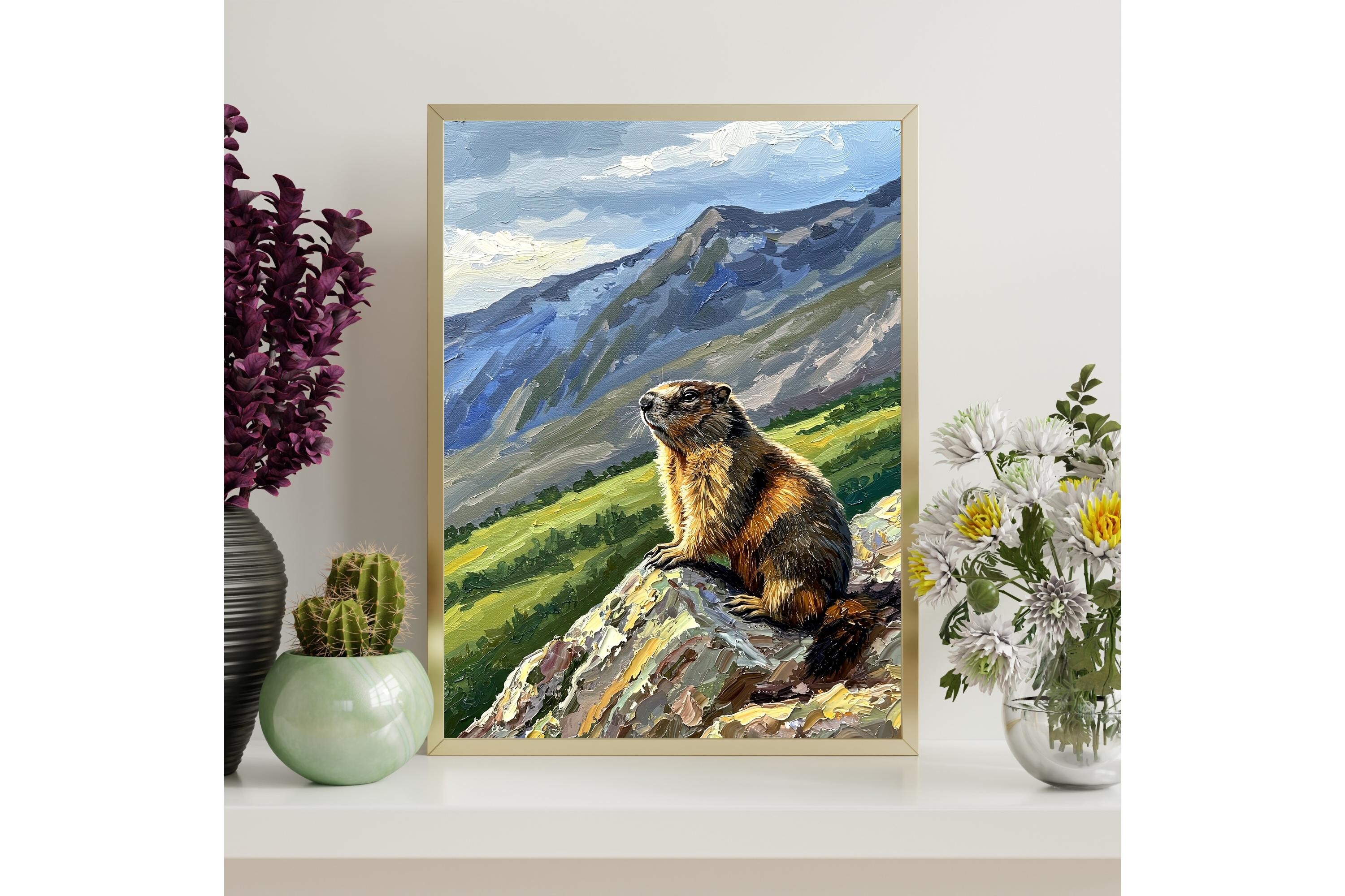 Marmot Mountain Print Decor