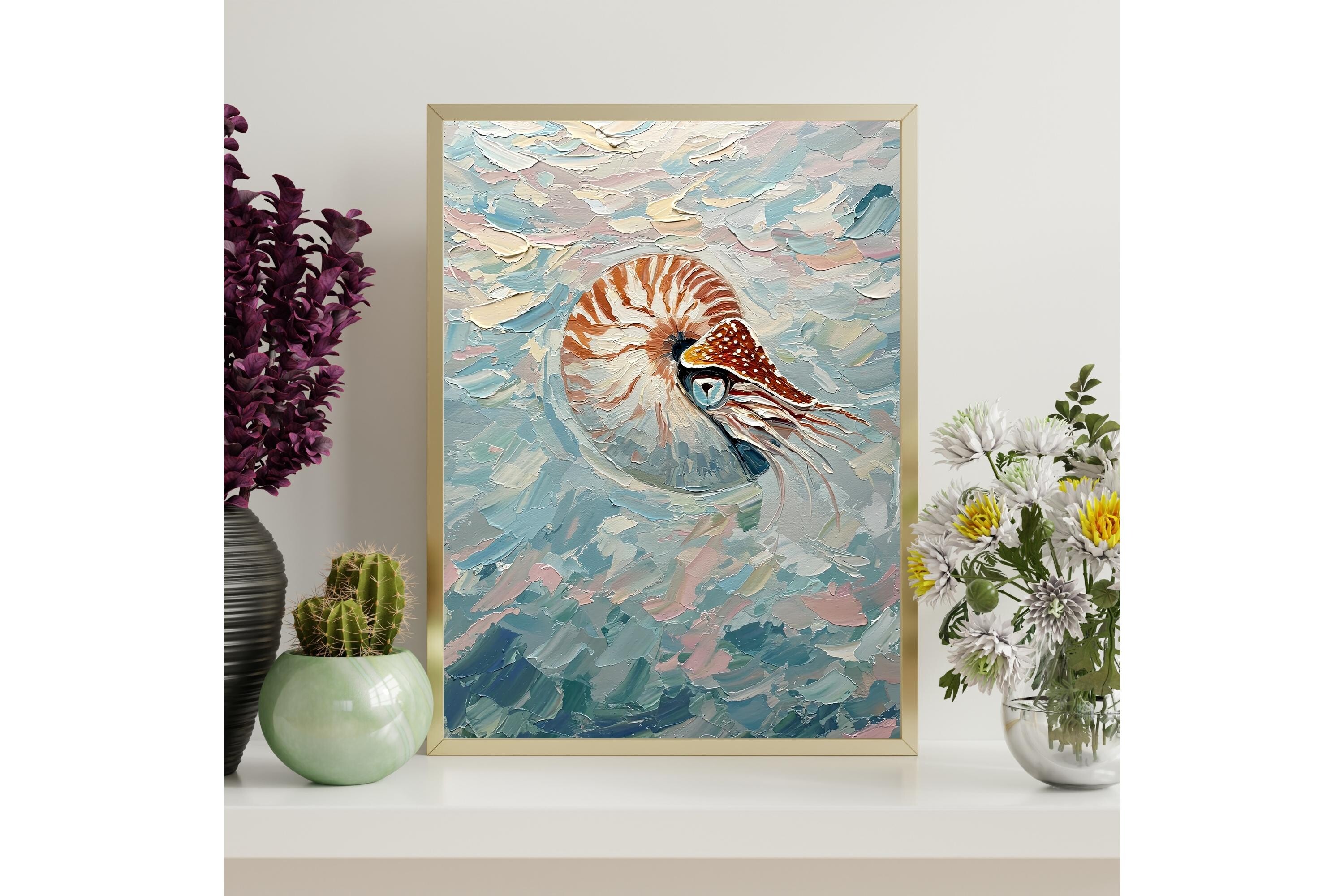 Nautilus Shell Painting Print