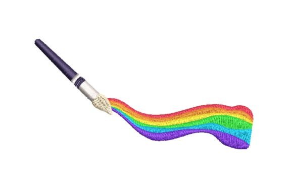 Paintbrush Painting a Rainbow
