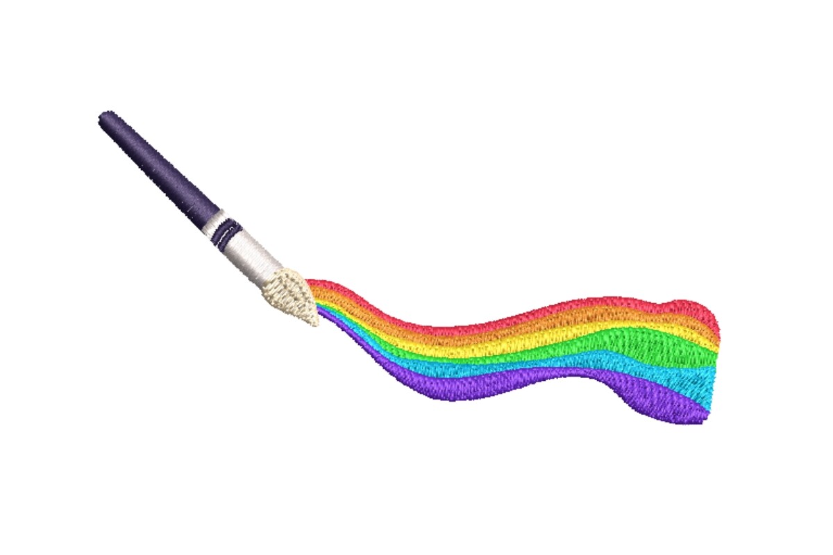 Paintbrush Painting a Rainbow