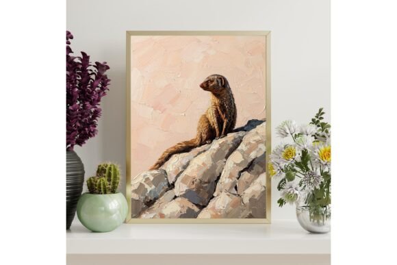 Printable Mongoose Textured Wall Art
