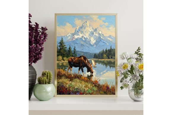 Printable Moose Mountain Lake Wall Art