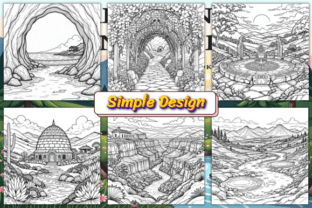 Relaxing Landscapes Coloring Pages Graphic by Print Zone · Creative Fabrica