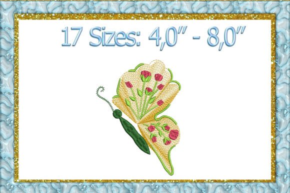 Rippled Butterfly Machine Embroidery Design