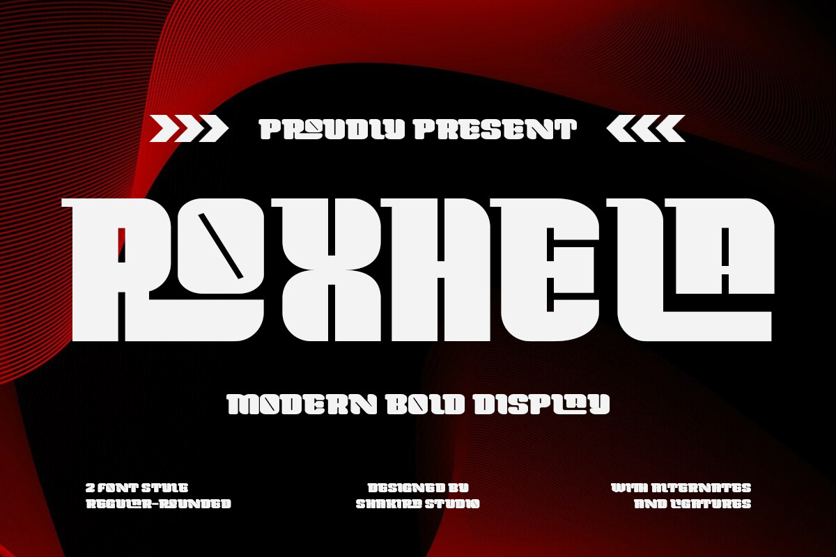 Roxhela preview: energetic bold display font