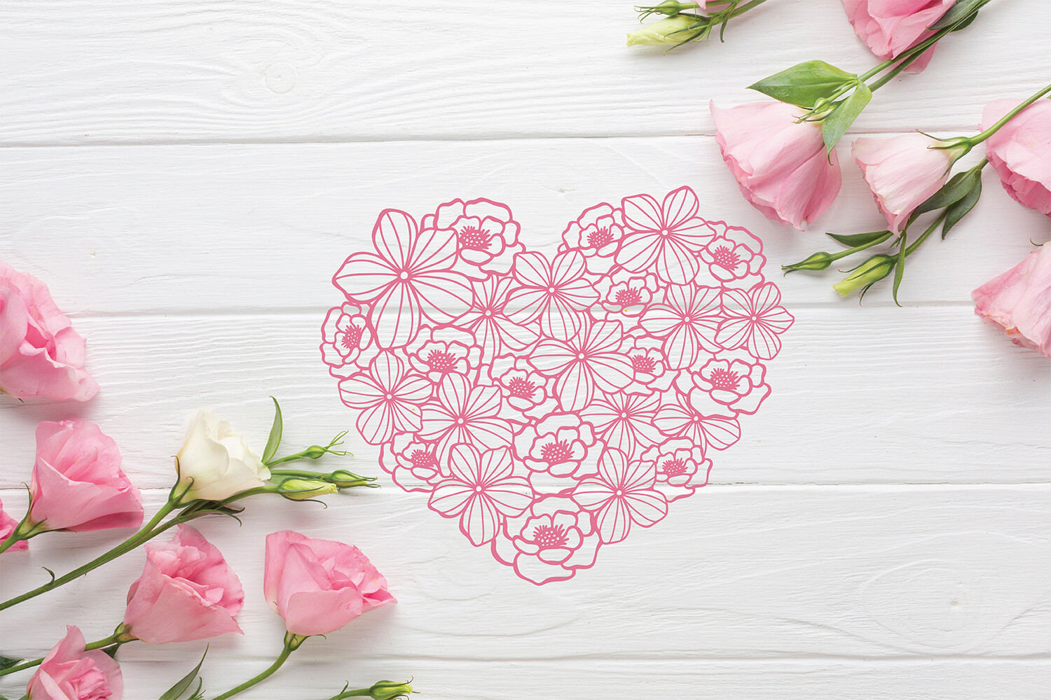Split Floral Heart Frame Svg Cut File Graphic by Mesha Creations ...