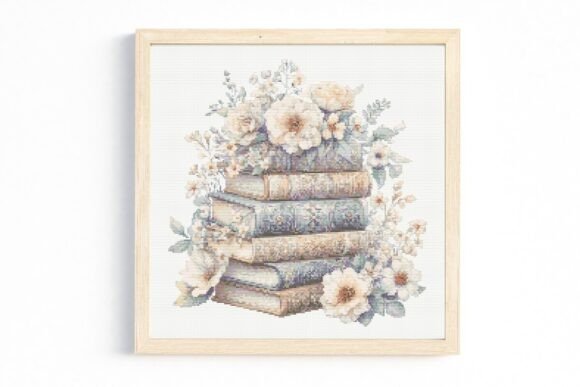 Stack of Books Cross Stitch Pattern