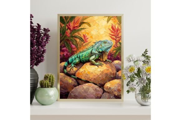 Tropical Iguana Printable Wall Art