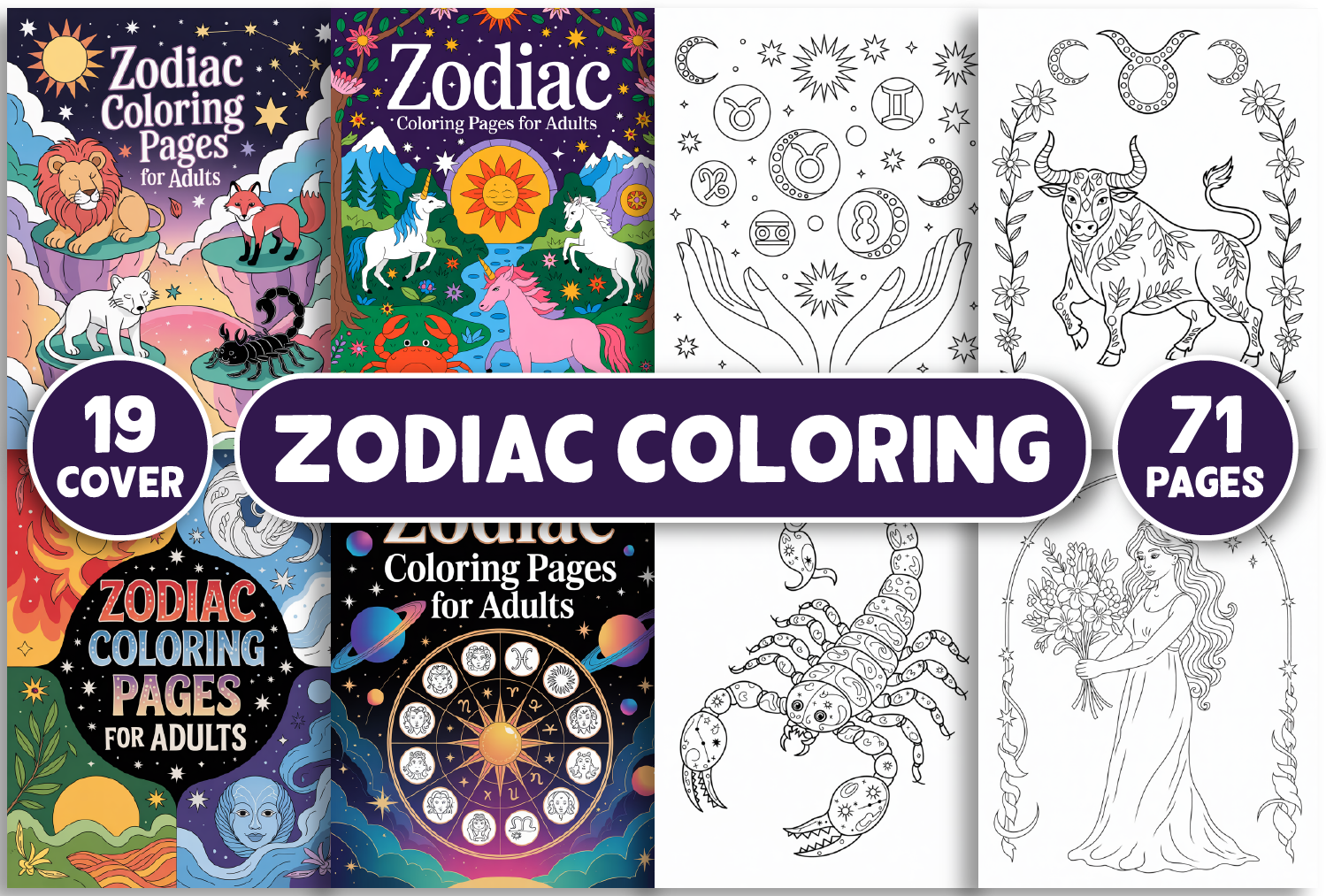 Zodiac Coloring Pages for Adults