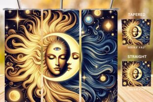 20oz Sun Moon Tumbler Wrap Graphic by Puma Prints · Creative Fabrica